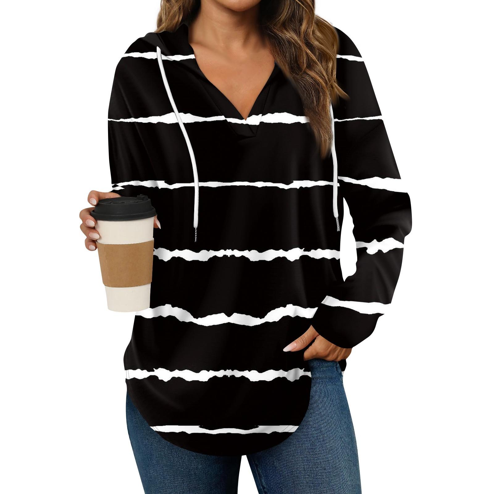 Женская мода повседневный свитер с V-образным вырезом и длинными рукавами — фото 4