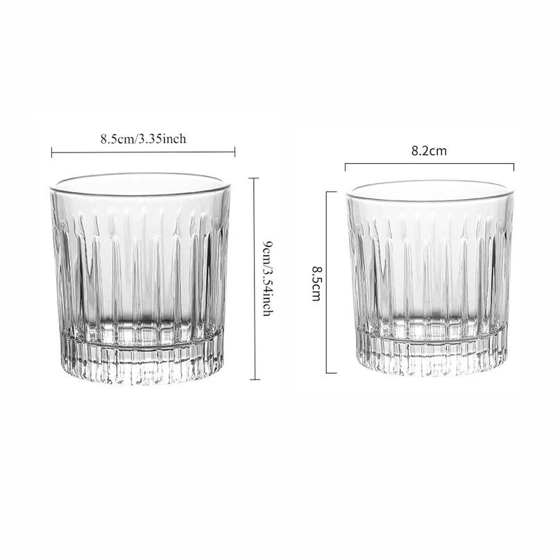 1pcs Vertical Striped Iced Coffee Cup Latte Coffee Shop Beverage Juice Lemon Glass Water Cup Japanese Style Whisky Glass Cups
