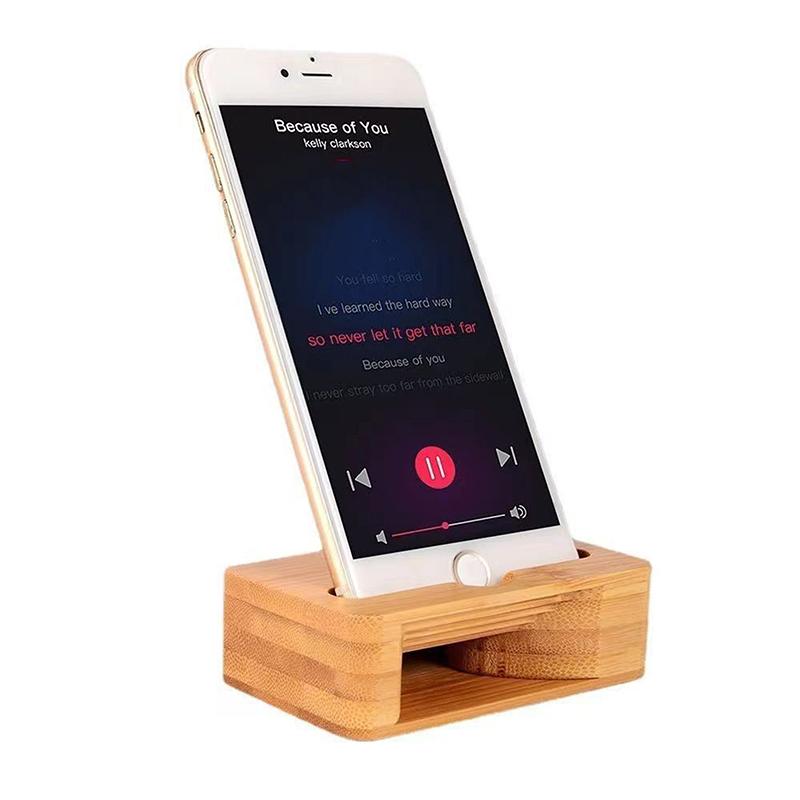 Telefonhalter Ständer Verstärker Zelle Lautsprecher Holz Schreibtisch Holz Bambus Sound Mobile Halterung Desktop Tablet Auto Dusche Handy Dock