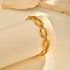 Minimalist Oval Handmade Chain Bracelet,Gold Color Women's Stainless Steel Waterproof Chain Bracelets,Fashion Jewelry Gift