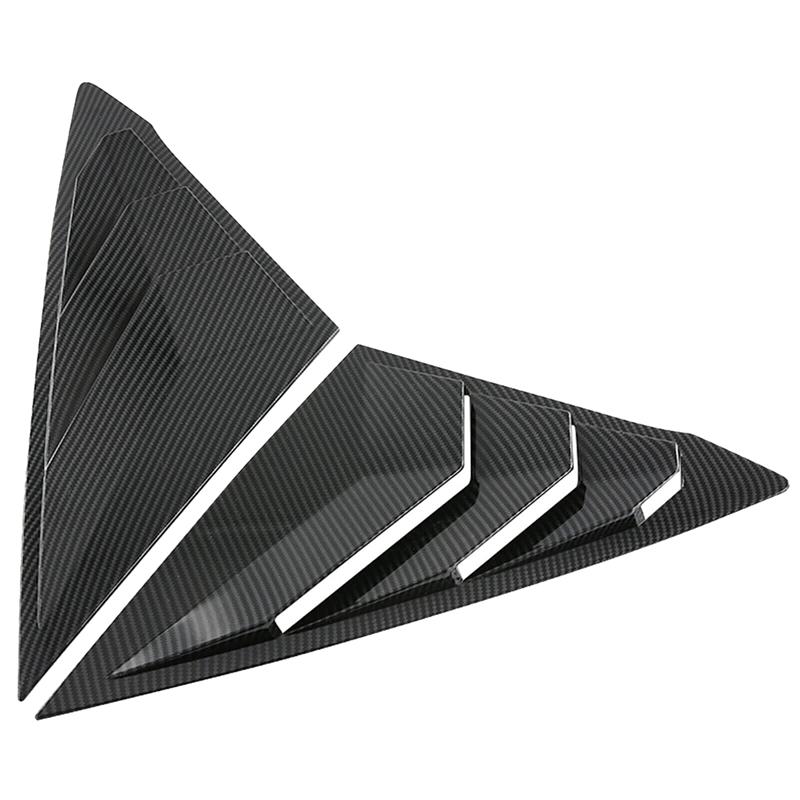 For Honda Civic   Hatchback Rear Side Vent Quarter Window Louver Shutter Cover Parts Carbon Fiber Color