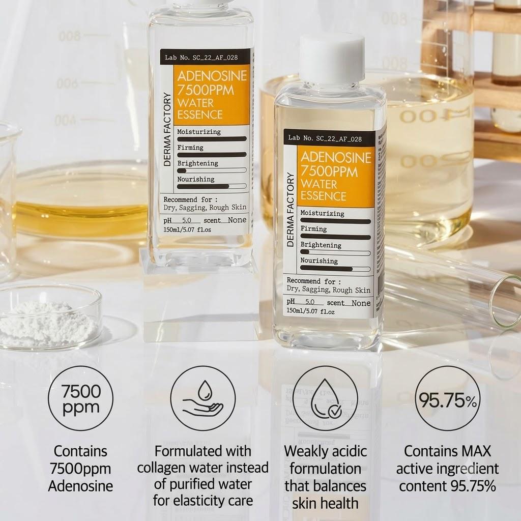DERMA FACTORY Adenosine 7500ppm Water Essence 150ml