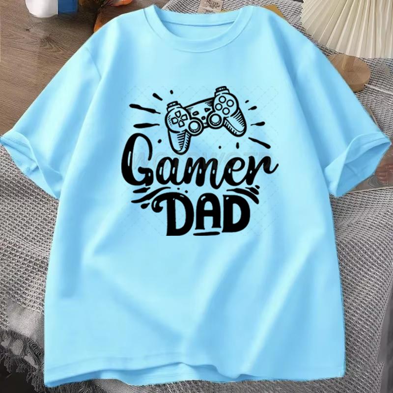Gamer Dad Tshirt Retro Game Controller Print Tshirt Video Game Lover Casual Mens Tee Fathers Day Gift Short Sleeve Mens Tee