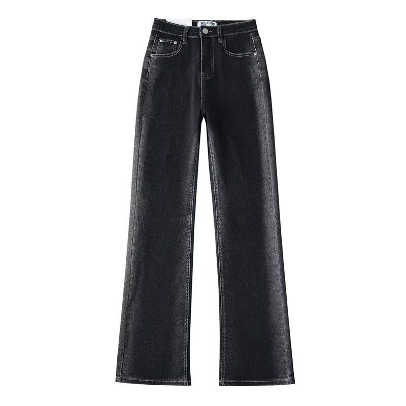 Fashion Style 2023 New Arrival Women's Clothing Casual Slim Looking Easiest for Match Stretch Gradient Washed Micro-Pull Denim Mop Trousers