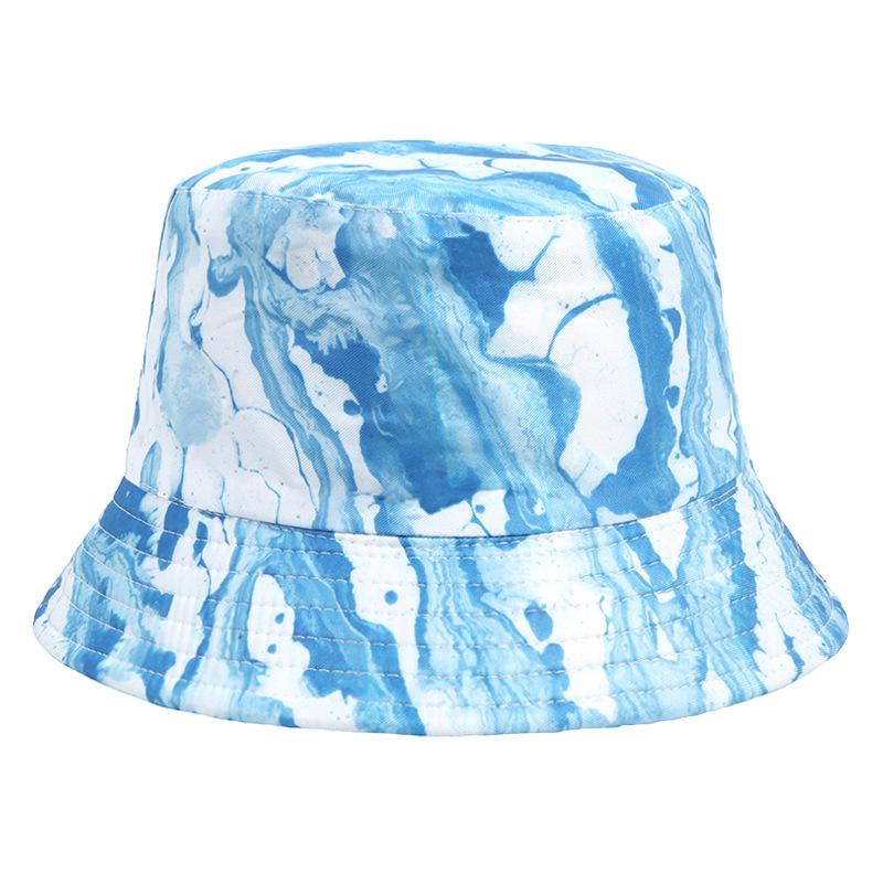 New Summer Women's Sunscreen Breathable Sun Hat Tie-dye Floral Print Bucket Hat Outdoor Sports Casual Fashion Sunshade Basin Cap