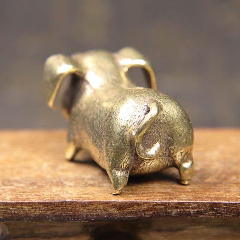 Brass Creative Small Bronze Pig Figurines Chinese Zodiac Pig Ornaments Metal Pendants Ornaments Desktop Decoration Home Decor