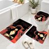 3Pcs Flannel Toilet Mat Set Elvira Mistress of the Dark Bathroom Rug Non Slip Bath Carpet Home Decor