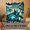 Custom Name Personalized Batman Print Blanket, Home Decor, Bedroom, Sofa, Camping, Couch, Gifts for Birthday Christmas