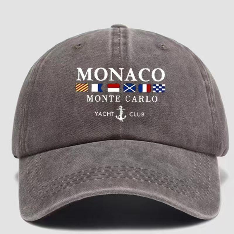 A retro washed baseball cap with a design inspired by Monaco Montecarlo and geometric patterns | Unisex s outdoor baseball cap Adjustable