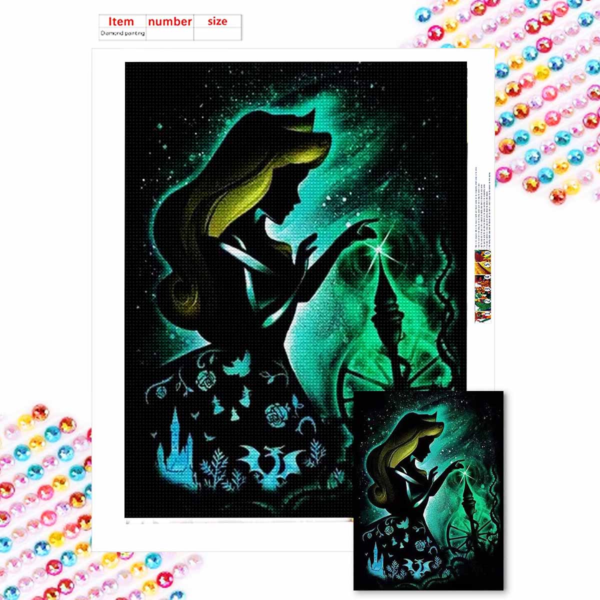 

DIY Diamond Painting The Princess and The Carriage Cross Stitch Kit Mosaic Art Diamond Painting Full Circle Diamond Home Decoration Round 20x30cm