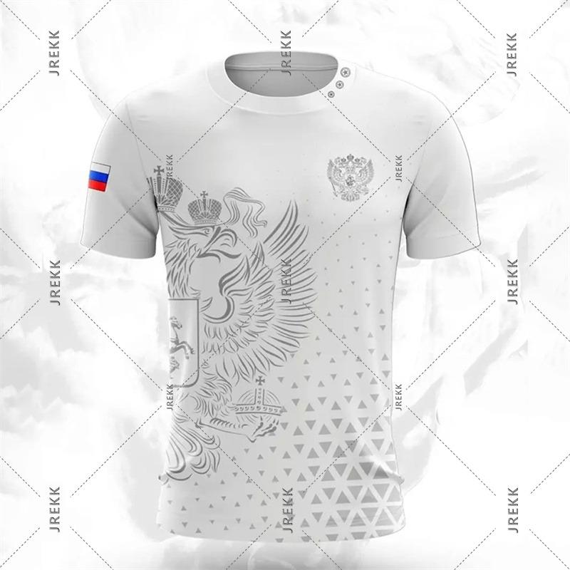 Classic Russian Emblem 3D Print T-shirt For Men Clothes Fashion Street Short Sleeve T Shirts Summer Casual Loose Russian Tee Top