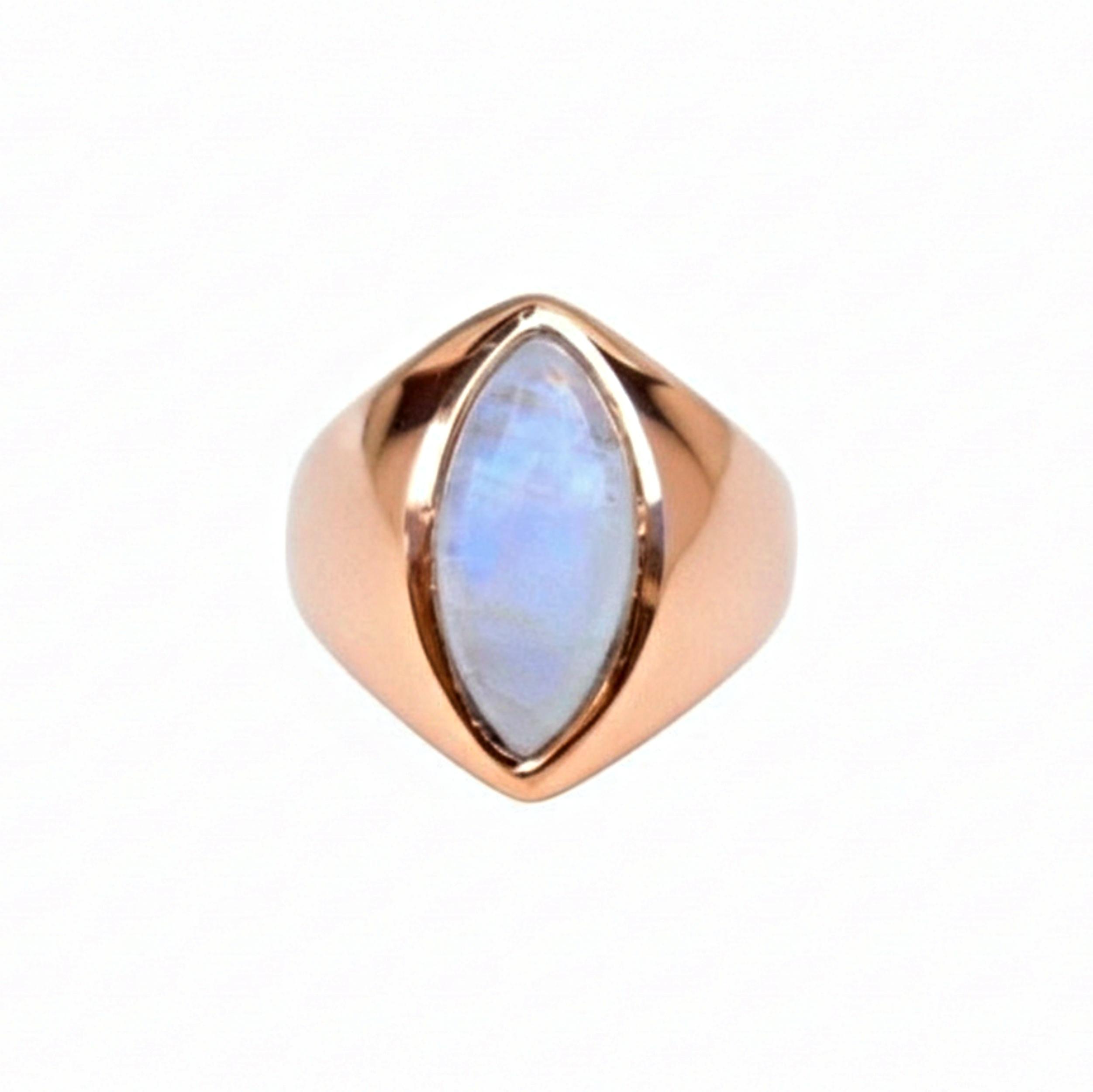 

Rainbow Moonstone Marquise Shape Signet Ring, 925 Solid Sterling Silver, Handcrafted Promise Ring, Gift for Her 12