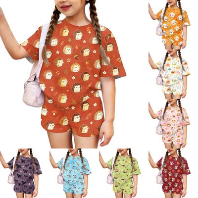 Kids Casual Short Sleeve Top and Shorts Set Animal Print Lightweight Soft Fabric Summer Outfit for Boys and Girls Comfortable Fit