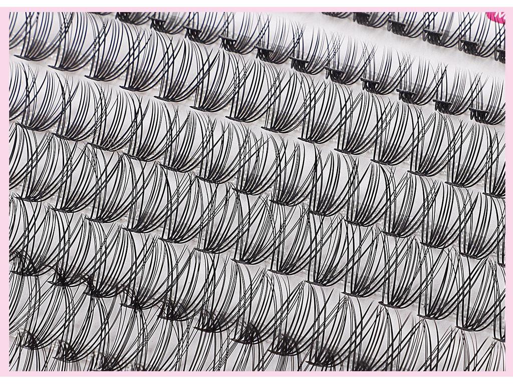 DIY Cross-Border 10D/30D/60D Kluster Ögonfransar Bok: Naturliga, Böjda, D-kurva Segment, Tjocka Lösögonfransar.