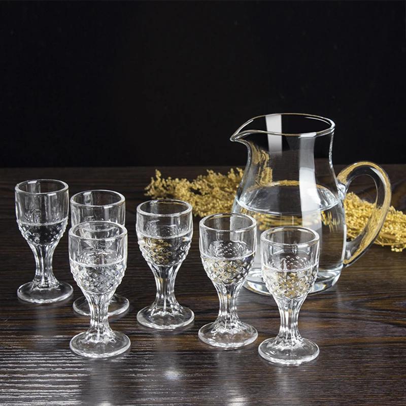 10ml/15ml 12pcs Spirits Cup Whiskey Glasses Luxury Baijiu Goblet Drinkware Transparent High Footed Wine Glass Exquisite Gifts