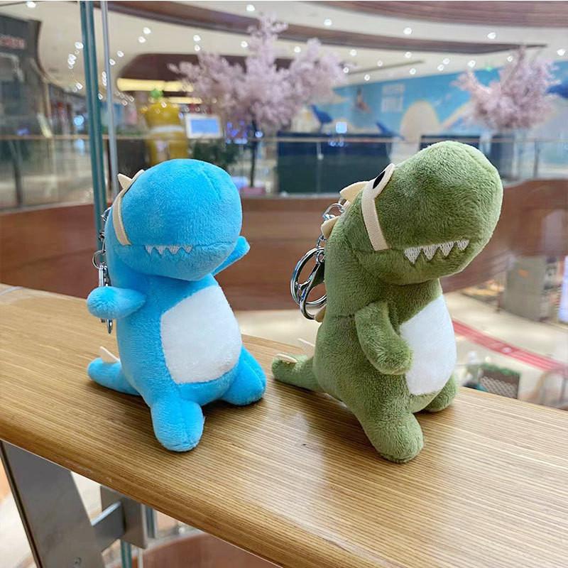 Adorable Cartoon Dinosaur Plush Keychain For Girls Soft Cute Stuffed Animal Gift Toy