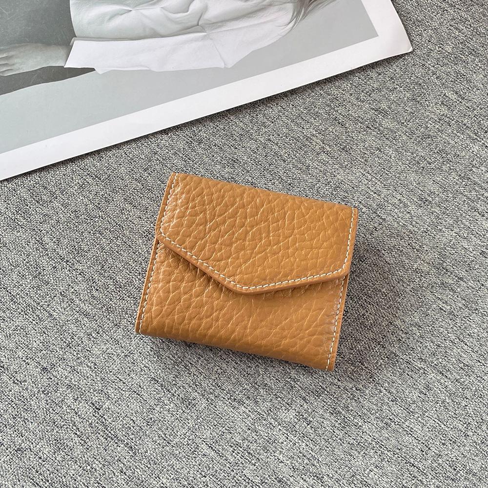 Carteira de Moedas Unissex Texturizada de Couro Genuíno Estilo de Marca Primeira Camada de Couro de Vaca Porta-Cartões Alta Qualidade Couro de Bezerro Mini Carteira