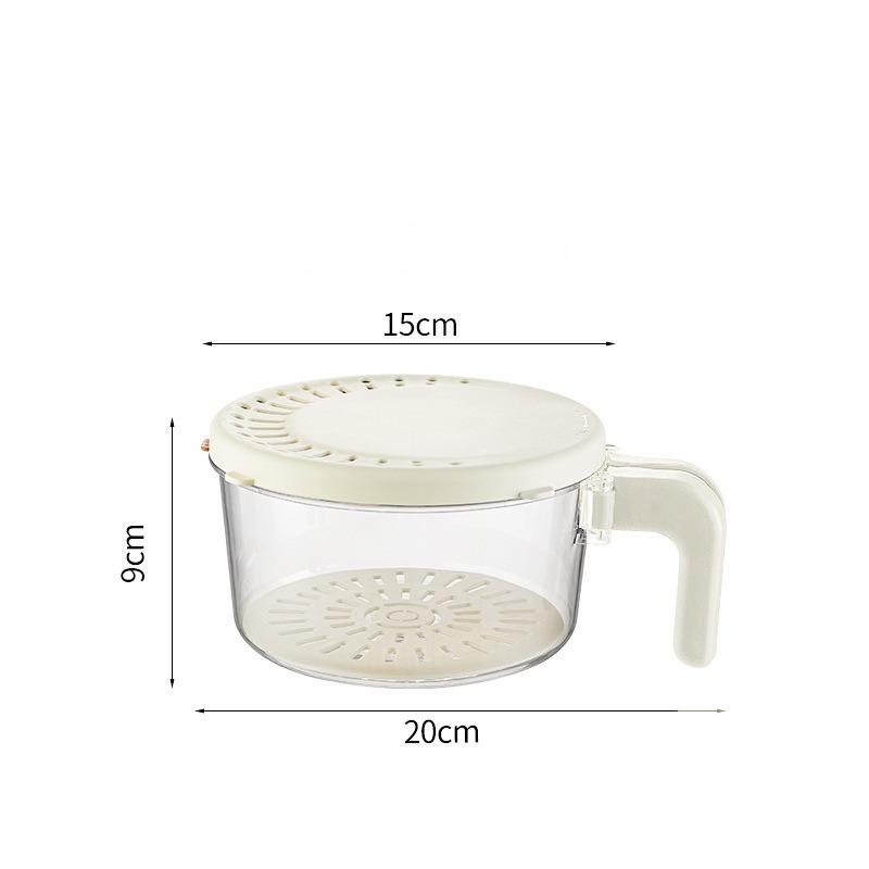 Draining Vegetable Basket with Handle Lid Draining Storage Box Vegetable Preservation BoxMulti-functional Kitchen