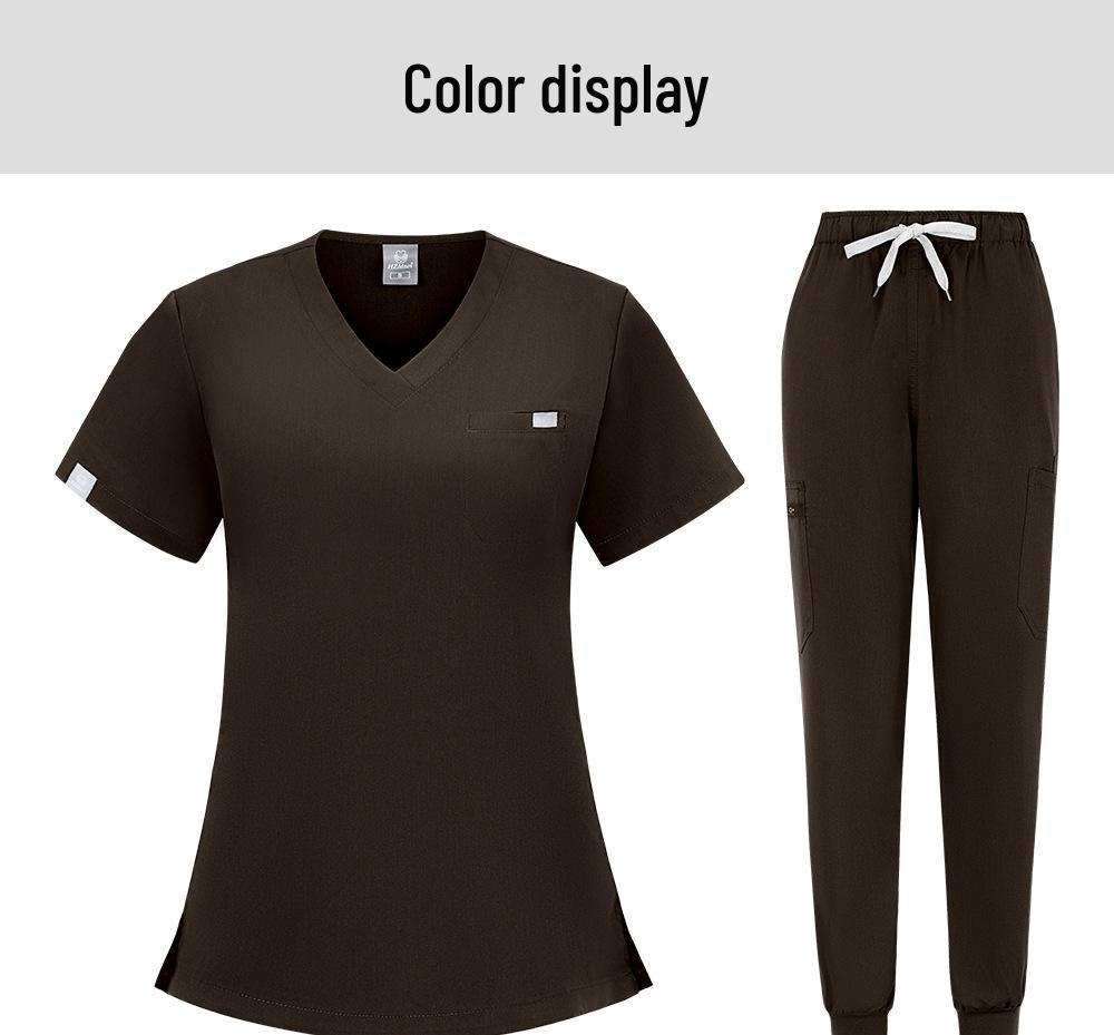 Sjuksköterskeskrubbdräkt i åtta färger - Andningsbar, Svettabsorberande Damuniform för Djursjukhus