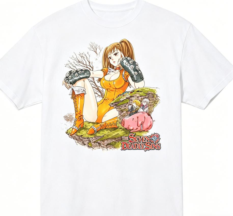 Sieben Todsünden Merch Anime Liebhaber T-Shirt Ganzjahreskleidung Persönlichkeit Kleidung Große Größen Unisex Neues Modell Paare hohe Qualität weich