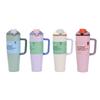 40oz Stainless Steel Travel Mug With Handle Straw Lid Vacuum Insulated Car Cup Outdoor Office Camping