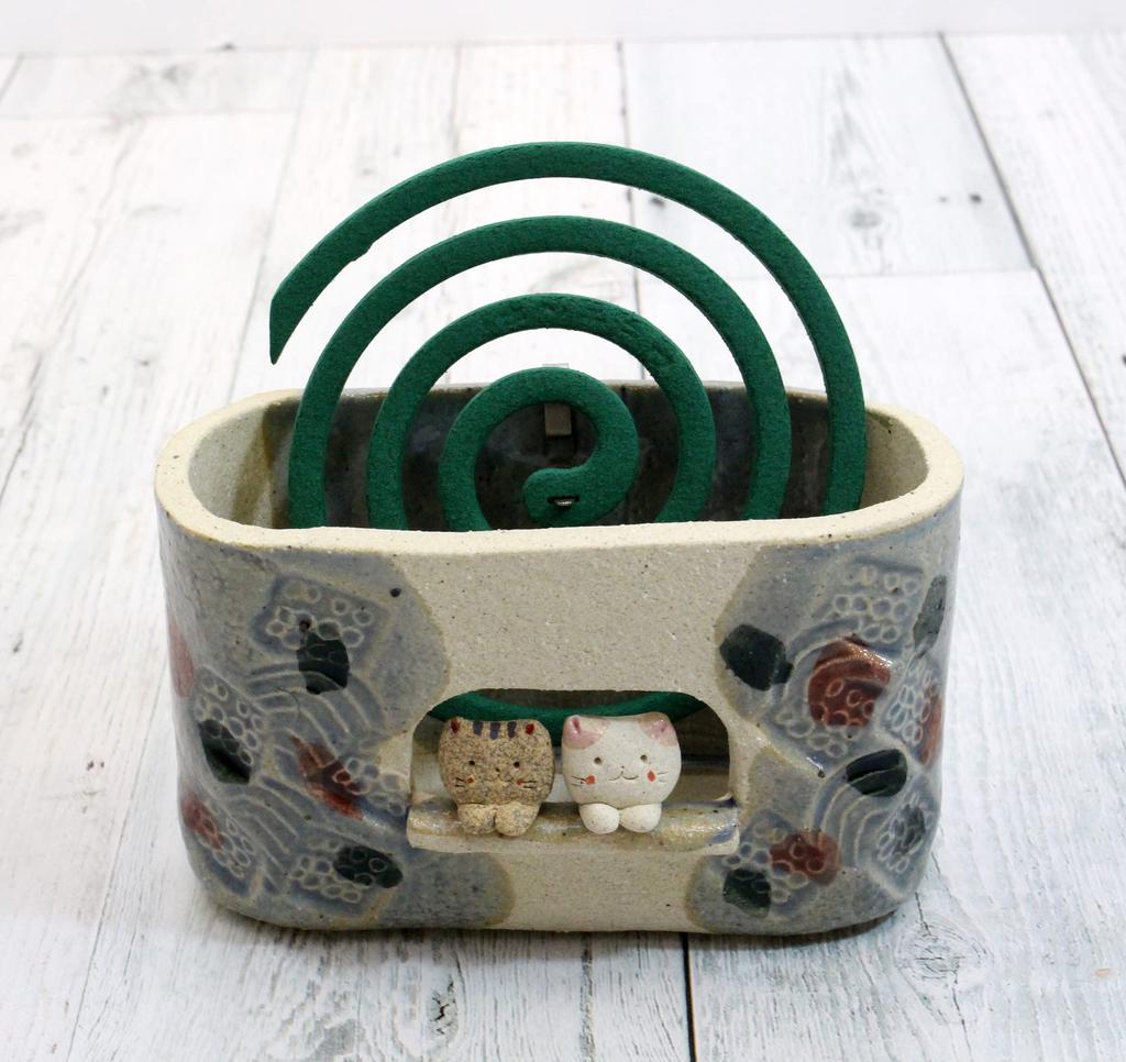 [Craftsman House] Mosquito Coil Holder Handmade Cat Incense Pot