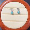 S925 Sterling Silver Natural Turquoise Retro Butterfly Earrings
