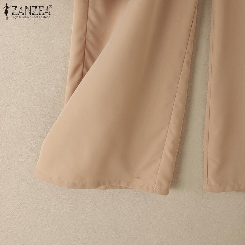 ZANZEA Women Floral Short Sleeve Shirt and Pants Summer Two Piece Suit Sets