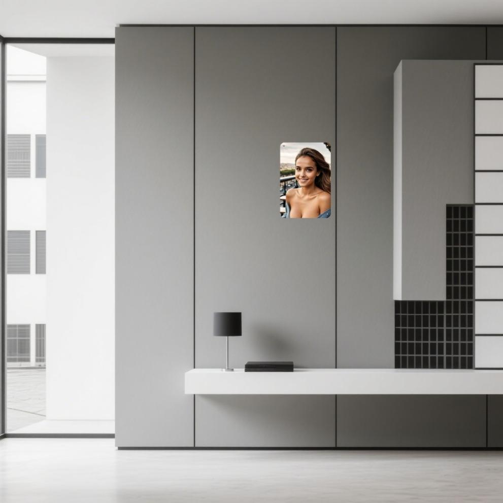 Vintage Metal Wall Art Large Retro Female Face & European Balcony Iron Sign 8x12 Inch - Easy Install for Yard Housewarming Party