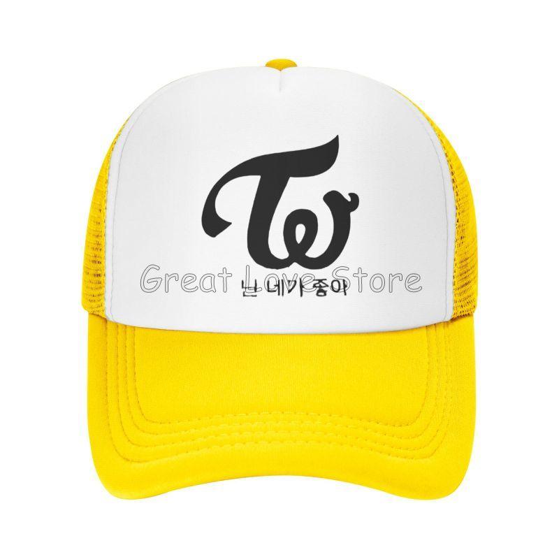 Twice "I Fancy You" Mesh Baseball Cap Summer Outdoor Breathable Sun Protection Hats Unisex Adjustable Travel Snapback Hat