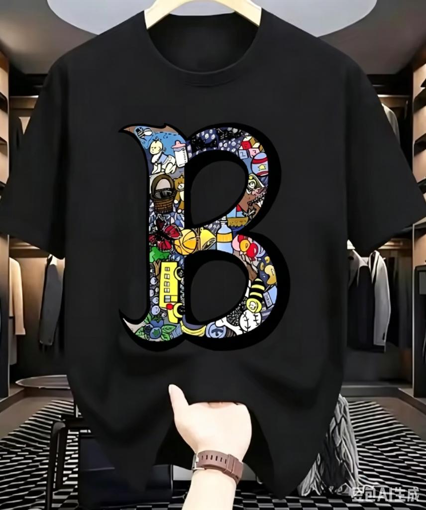 Summer Unisexs Cotton Sports Casual Fashionable Loose Plus Size Creative BLetter Printed Round Neck Short Sleeved TShirt Top