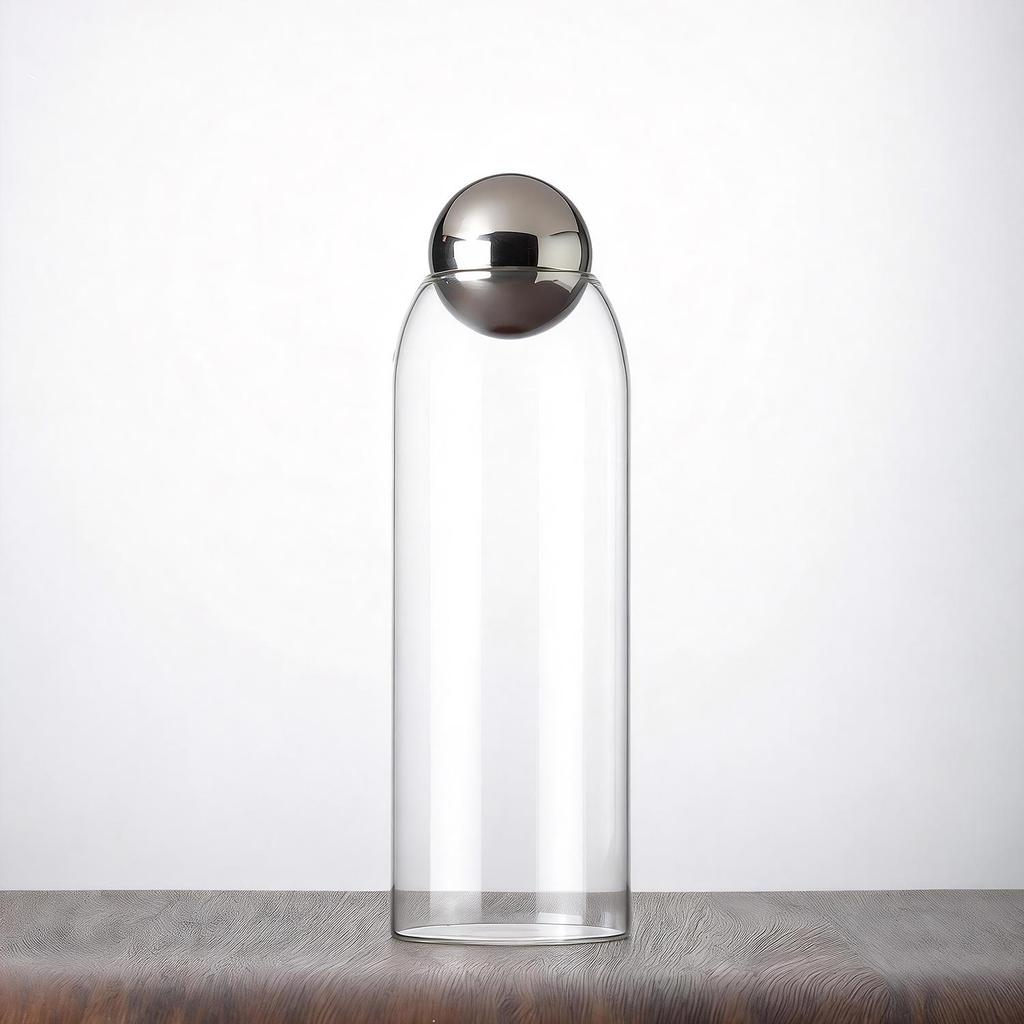 Modern Glass Coffee Bean and Tea Storage Jar with Cork Stopper