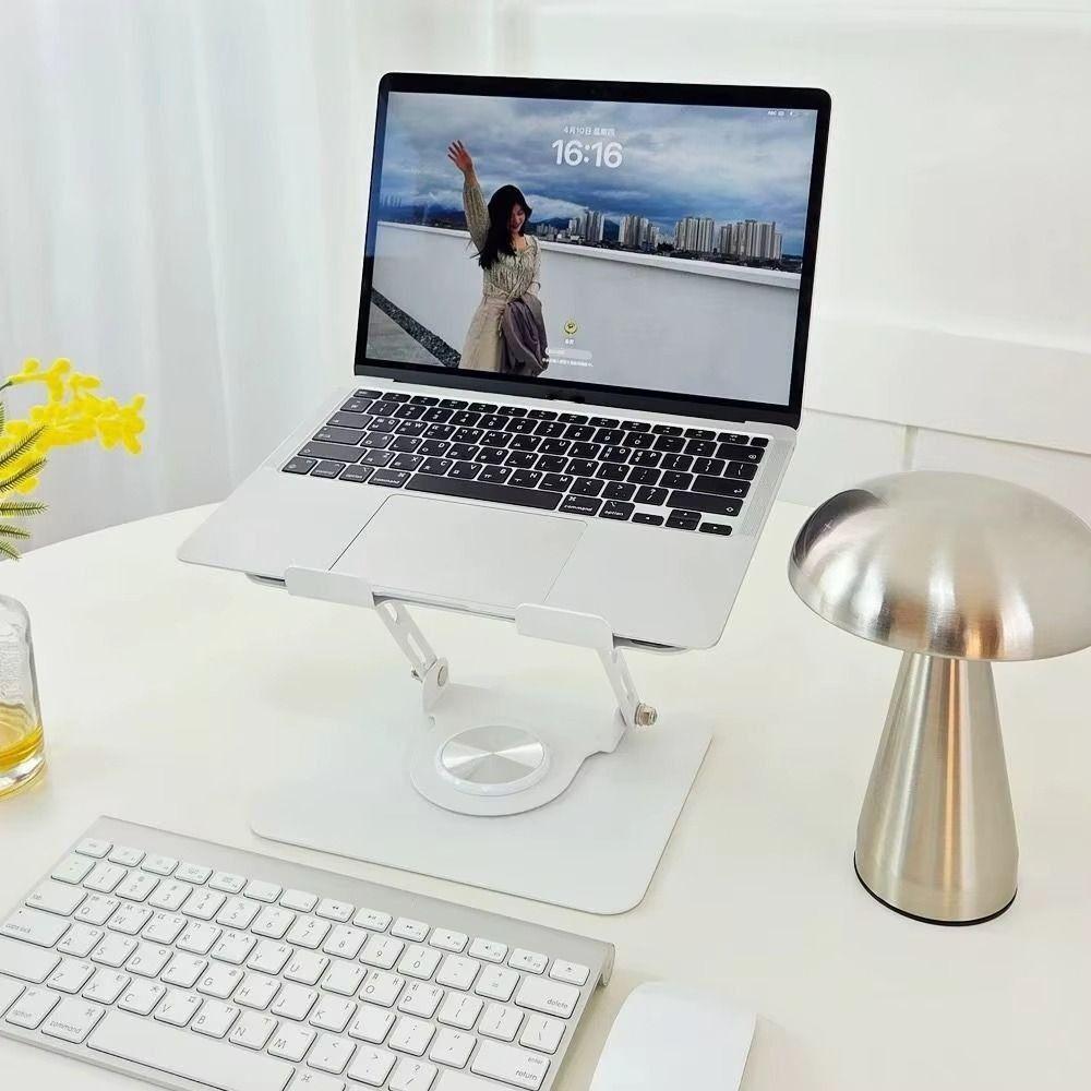 Adjustable Tablet Holder 360 Rotating Base Computer Riser Multi-Functional Laptop Bracket for Desk
