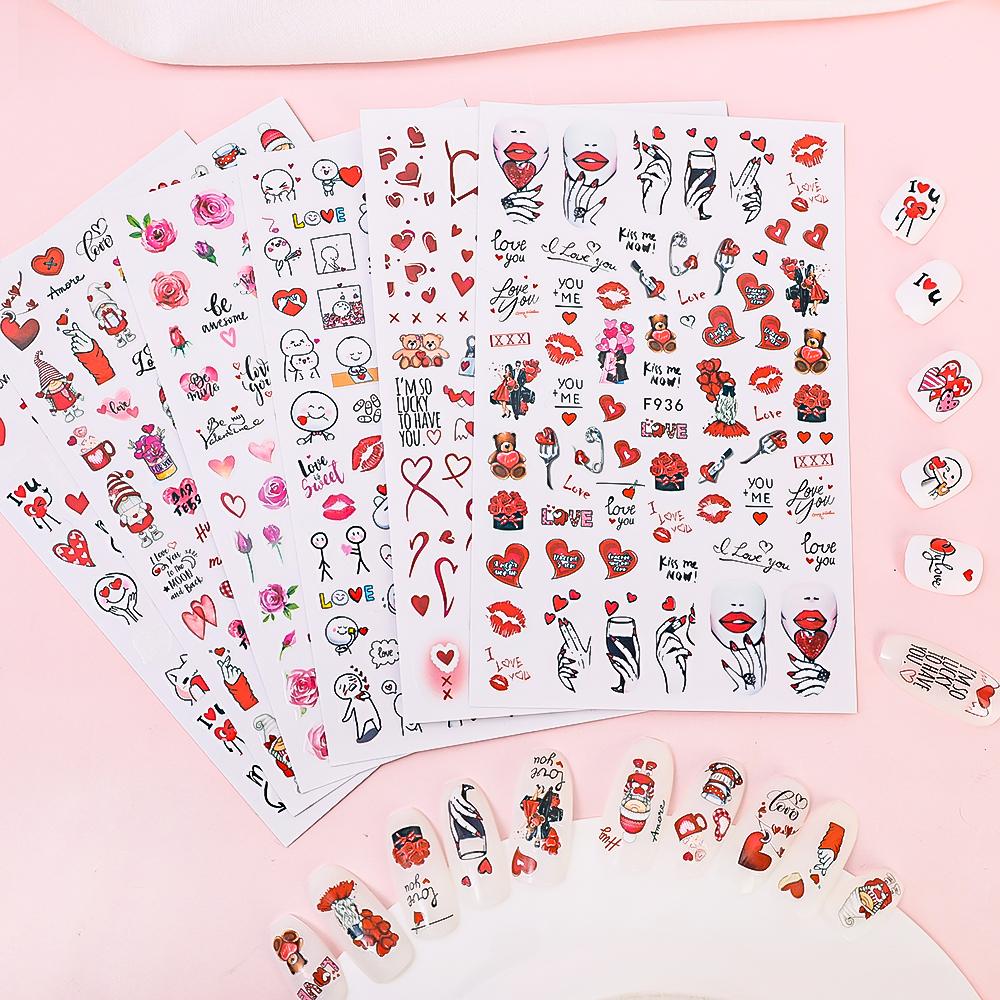 1PCS Valentine's Day Cartoon Nail Art Stickers
