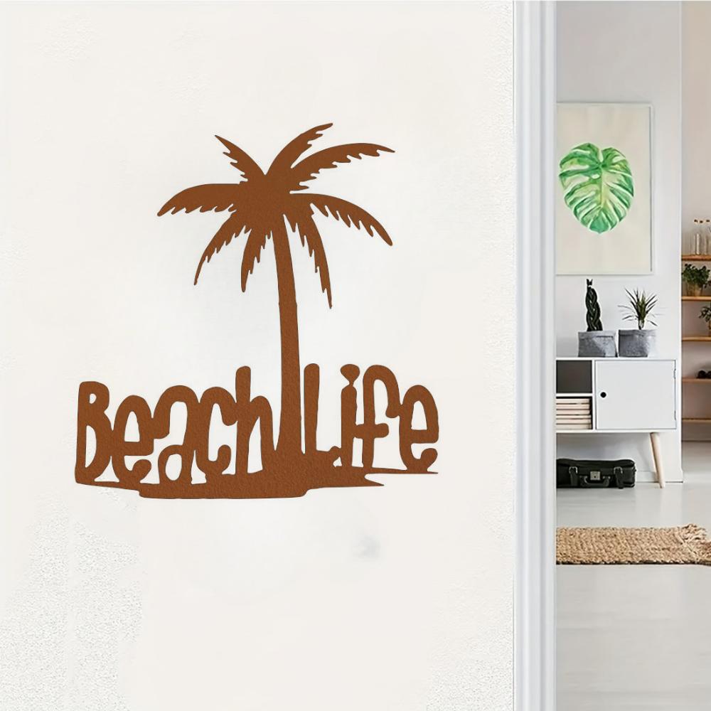 Beach Life Palm Tree Metal Wall Art Home Decor Tropical Metal Palm Tree Wall Decor Beach Theme Beach Theme Decor Cutout Art