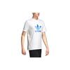 adidas Originals Trefoil Blue Logo Print Short Sleeve T-Shirt Men Tops White DP8570