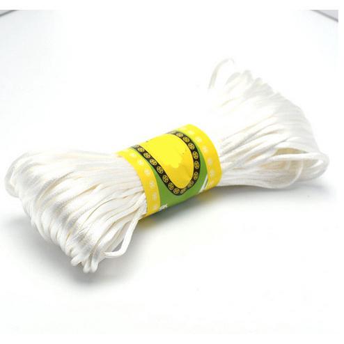 

1 Pc Of 20 Meters/Bundle Of 2.5MM Chinese Knot Polyester Colored No.5 Thread Handmade Woven Rope DIY Jewelry Wire белый