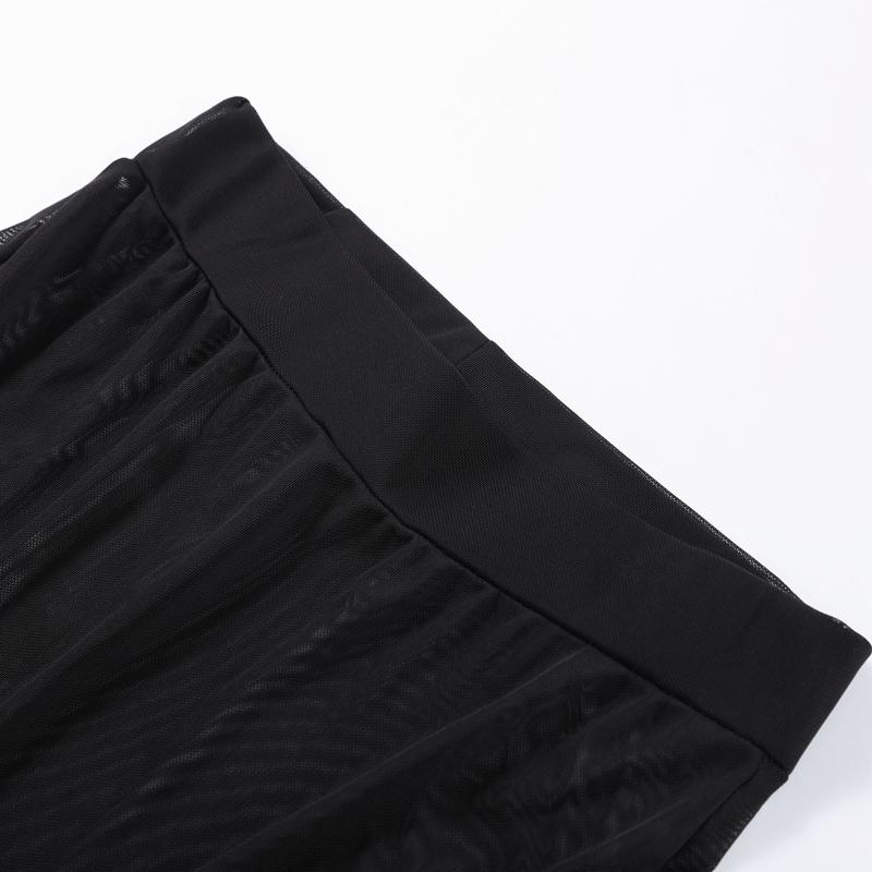 2025 Neuer Damen V-Ausschnitt Blazer Mantel Büro-Outfit Sexy Perspektive Mesh Slim Lange Röcke Anzug Elegant Einfarbig Club Party 2-teilige Sets