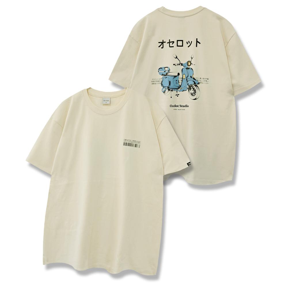Osillos C53 Round Bicycle Short Sleeve T-Shirt_Cream