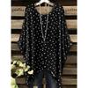 Women 's T-Shirt Simple Color Gradient Print Elegant Irregular Hem O- Neck Women's Clothing T-Shirt Vacation Clothes for Woman