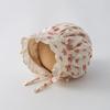 Spring & Autumn Baby Girl Sun Hat with Neck Protection - French Floral Design for Newborns