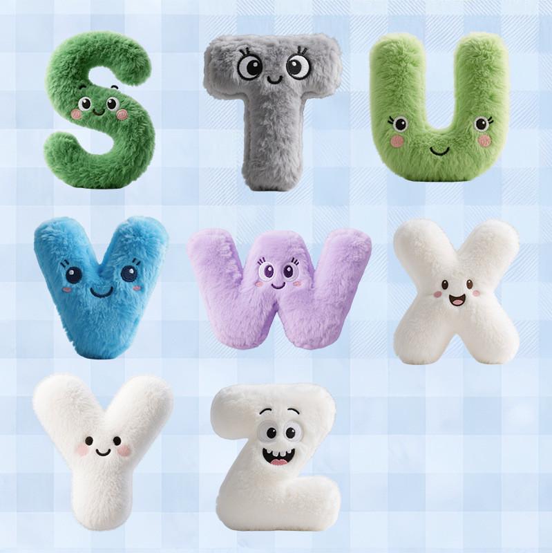 Alphabet Lore Buchstaben Plüschset A bis Z Pädagogische Weichspielzeuge für Kinder zum Lernen