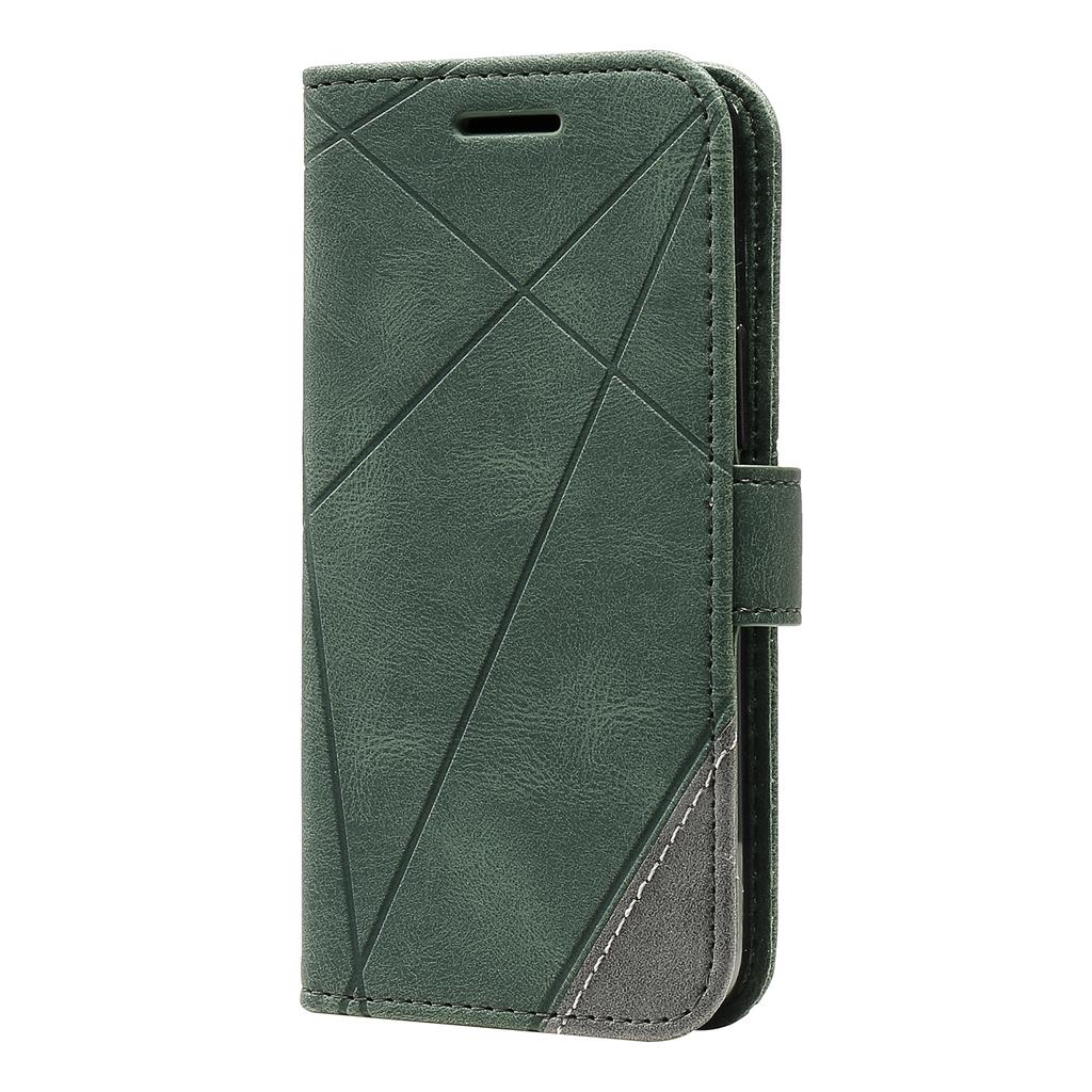 For iPhone 13 Case Splicing Leather Phone Cover with Wallet Card Slots