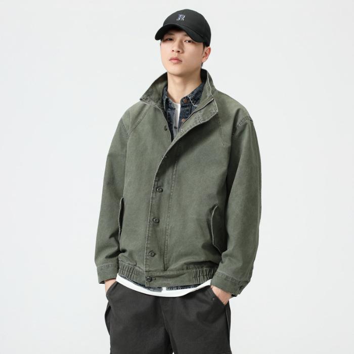 American Retro Denim Jacket Men'S Loose Large Size Jacket Versatile Casual Top Trendy Brand