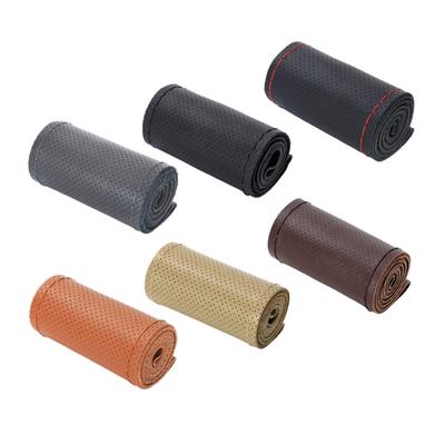Universal Car Steering Wheel Stitch On Wrap Cover Breathable Soft Anti-Slip Steering Wheel Cover DIY Sewing Accessories