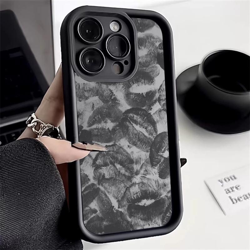 Sexy Red Lips Fashion Silicone Phone Case For iPhone 16 15 14 13 12 11 Pro Max 7 8 16 Plus 16E X XS XR SE Shockproof Soft Cover