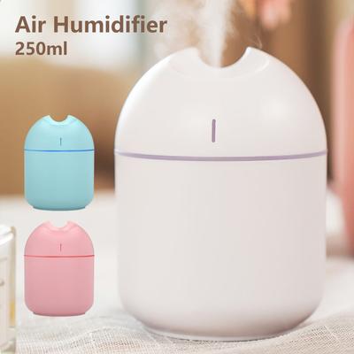 USB Charging Car Air Humidifier Diffuser 250ml Mini Air Humidifier Essential Oil Diffuser With Colorful Night Light For Office