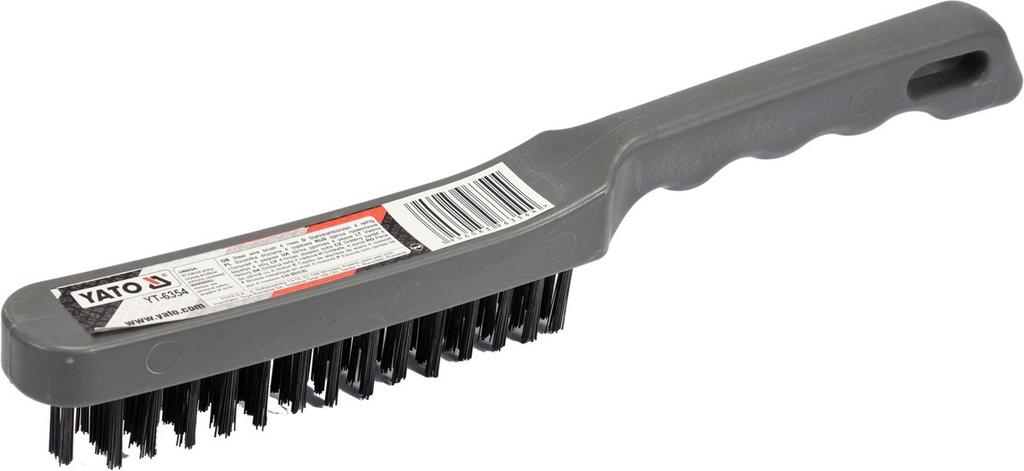 Wire brush, steel wire, 4 rows, plastic handle YT-6354 YATO