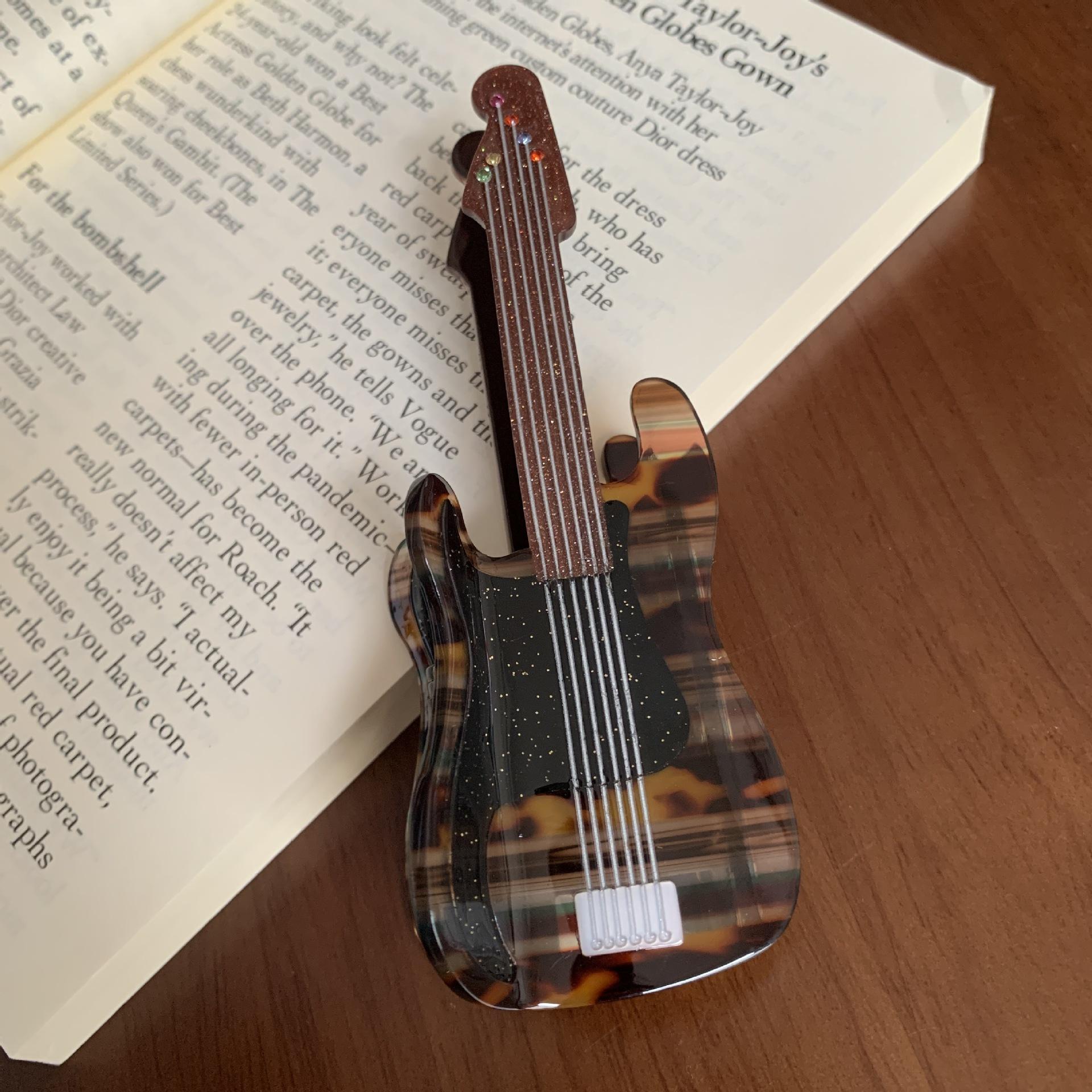 

1 шт. Новый забавный дизайн клипсы для гитары, легкая роскошь, зажим-акула для высокого хвоста, заколка для волос, аксессуар для волос