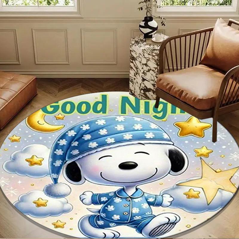 Cute Dog Sweet Dreams Round Rug for Livingroom,Bedroom, Palyroom, Chair Rug, Area rug, Circle Carpet, Large Size Fan Christmas gift